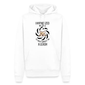 J’AI HYPNOTISÉ MON CHIEN - Sweat à capuche Premium bio Homme - blanc - Devant - Nico (187cm)