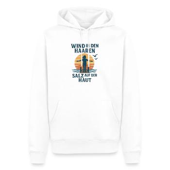 Wind Meer und Sonne - Männer Premium Bio Hoodie - Weiß - Vorne - Nico (187cm)