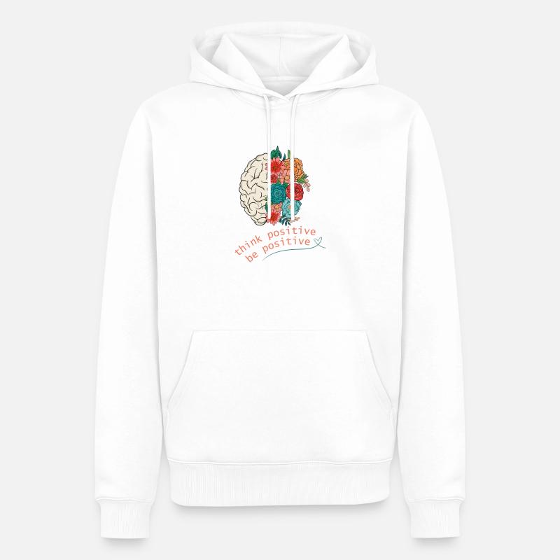 think positive, bepositive - Männer Premium Bio Hoodie - Weiß