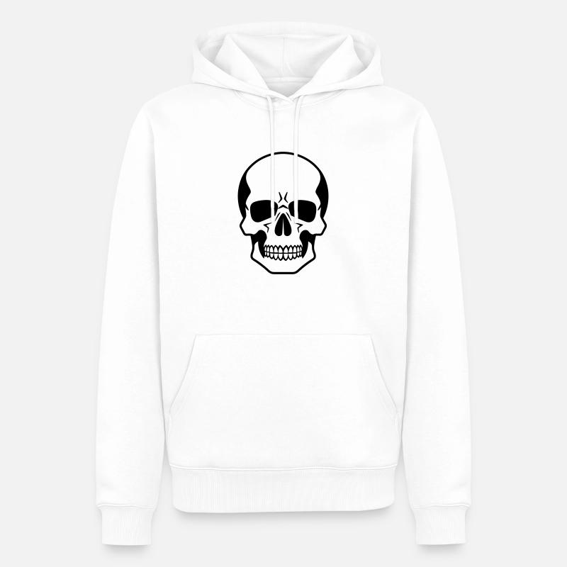 Schädel - Männer Premium Bio Hoodie - Weiß