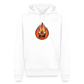 Flammenwut – Wenn's komplett brennt - Männer Premium Bio Hoodie - Weiß - Vorne - Nico (187cm)