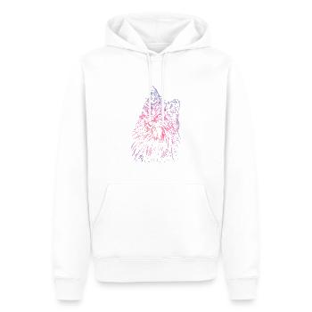 Visage de chat d'un chat persan comme chat domestique - Sweat à capuche Premium bio Homme - blanc - Devant - Nico (187cm)