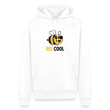 Bee Cool – Lustige Sonnenbrillenbiene - Männer Premium Bio Hoodie - Weiß - Vorne - Nico (187cm)