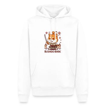 Chibi Shiba Inu Samurai - Männer Premium Bio Hoodie - Weiß - Vorne - Nico (187cm)