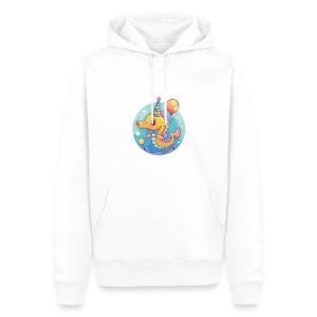 Bande dessinée d’anniversaire hippocampe - Sweat à capuche Premium bio Homme - blanc - Devant - Nico (187cm)