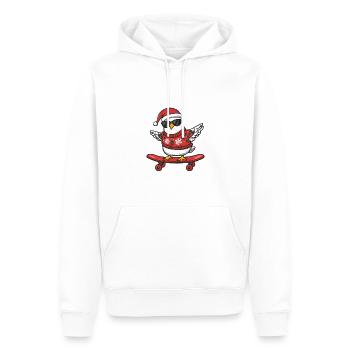 Colombe oiseau Noël drôle - Sweat à capuche Premium bio Homme - blanc - Devant - Nico (187cm)