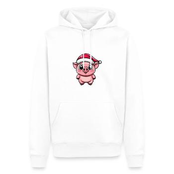 Schwein Weihnachten Niedlich - Männer Premium Bio Hoodie - Weiß - Vorne - Nico (187cm)