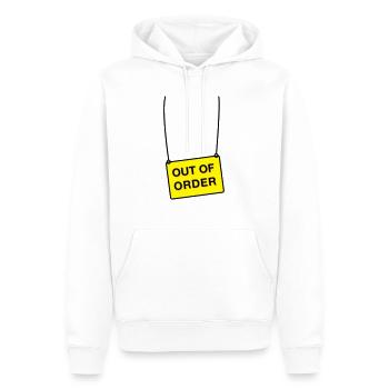 out of order - Männer Premium Bio Hoodie - Weiß - Vorne - Nico (187cm)