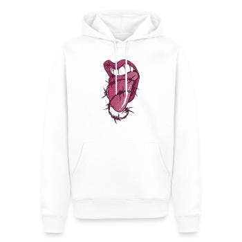 tounge - Männer Premium Bio Hoodie - Weiß - Vorne - Nico (187cm)