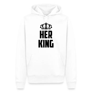 Her King - Männer Premium Bio Hoodie - Weiß - Vorne - Nico (187cm)