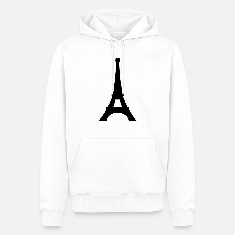 Paris Eiffelturm - Männer Premium Bio Hoodie - Weiß