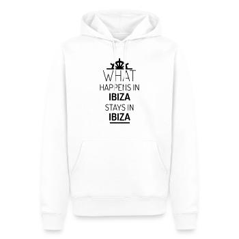 WHAT HAPPENS IN IBIZA STAYS IN IBIZA - Men’s Premium Organic Hoodie - white - Front - Nico (187cm)
