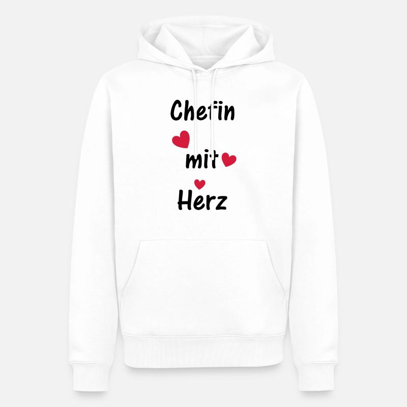 Chefin mit Herz - Männer Premium Bio Hoodie - Weiß