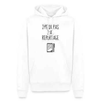 journaliste / journalisme / journal / reporter - Sweat à capuche Premium bio Homme - blanc - Devant - Nico (187cm)