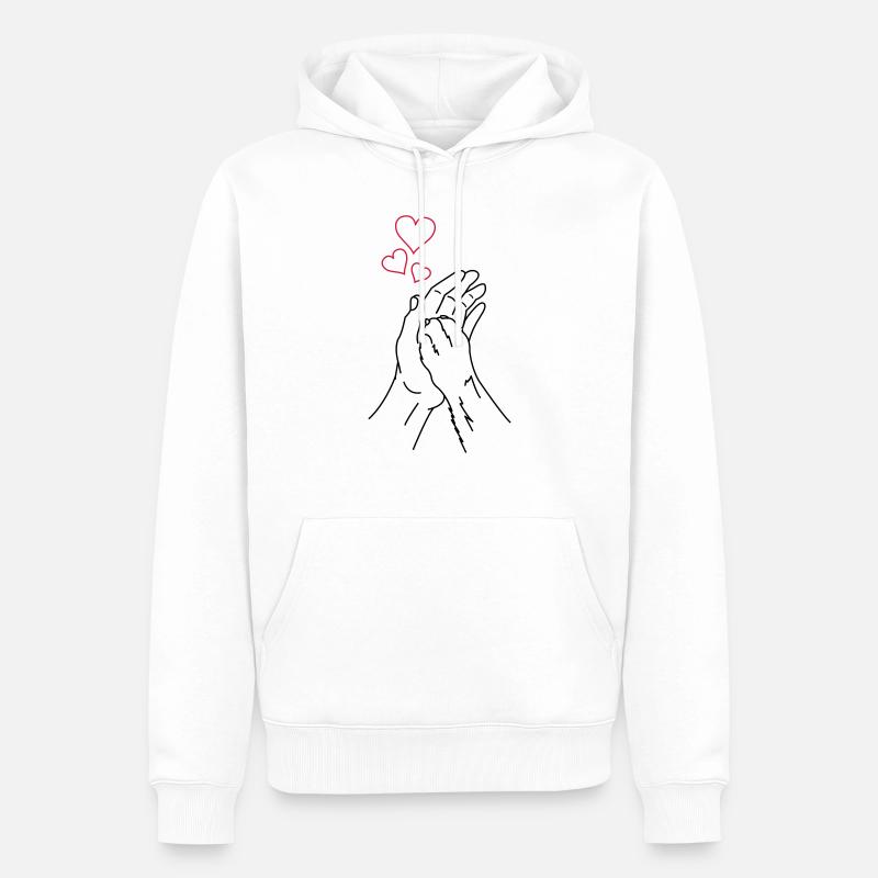 hand pfote amour - Sweat à capuche Premium bio Homme - blanc