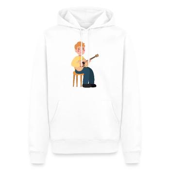 Boy plays guitar - Men’s Premium Organic Hoodie - white - Front - Nico (187cm)