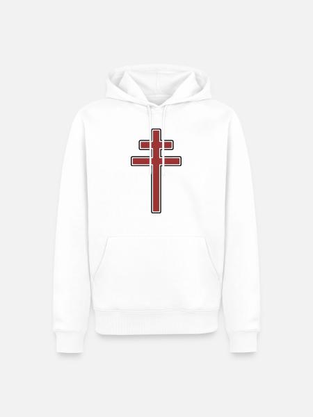 Cross of Lorraine - Men’s Premium Organic Hoodie - white