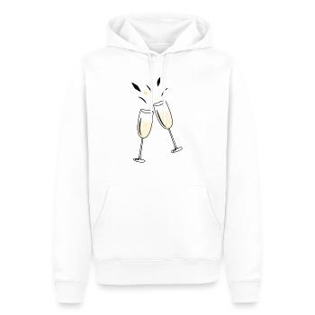 Verre de Cheers - Sweat à capuche Premium bio Homme - blanc - Devant - Nico (187cm)