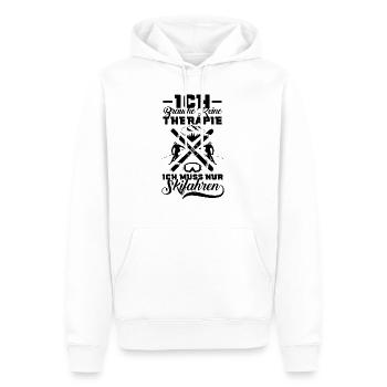 Keine Therapie - Muss Nur Skifenahren - - Männer Premium Bio Hoodie - Weiß - Vorne - Nico (187cm)