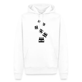 Bierflasche Kiste - Männer Premium Bio Hoodie - Weiß - Vorne - Nico (187cm)
