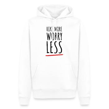 Randonnée Plus Souciez-vous moins. Conception de randonnée pédestre - Sweat à capuche Premium bio Homme - blanc - Devant - Nico (187cm)