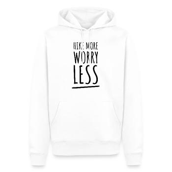 Randonnée Plus Souciez-vous moins. Conception de randonnée pédestre - Sweat à capuche Premium bio Homme - blanc - Devant - Nico (187cm)
