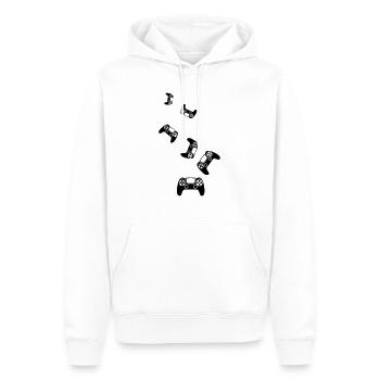 Contrôleur de symbole de manette de jeu - Sweat à capuche Premium bio Homme - blanc - Devant - Nico (187cm)