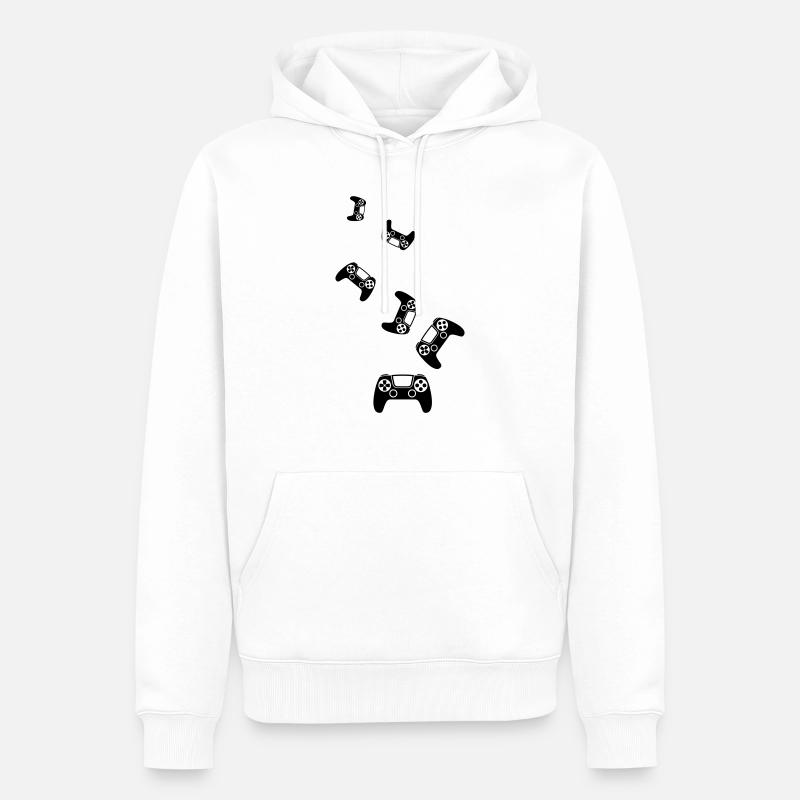 Gamepad Symbol Controller - Männer Premium Bio Hoodie - Weiß
