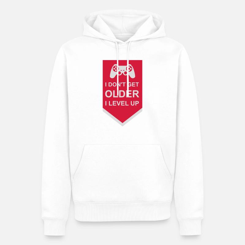 get older level up - Männer Premium Bio Hoodie - Weiß