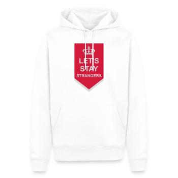 Citation Restons Strangers - Sweat à capuche Premium bio Homme - blanc - Devant - Nico (187cm)