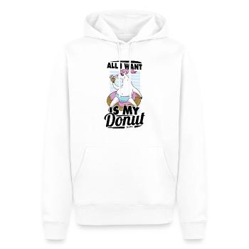 Donut Süssigkeiten Donuts Essen Bäcker Geschenk - Männer Premium Bio Hoodie - Weiß - Vorne - Nico (187cm)