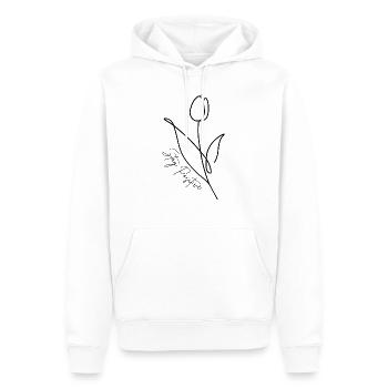 Restez positif Flower - Sweat à capuche Premium bio Homme - blanc - Devant - Nico (187cm)