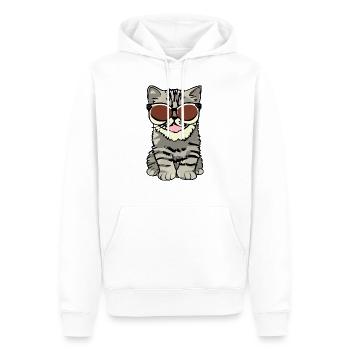 katze - Männer Premium Bio Hoodie - Weiß - Vorne - Nico (187cm)