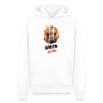 Biker on fire - Männer Premium Bio Hoodie - Weiß - Vorne - Nico (187cm)