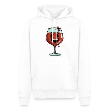 Ein Glas lächelnder Wein - Männer Premium Bio Hoodie - Weiß - Vorne - Nico (187cm)