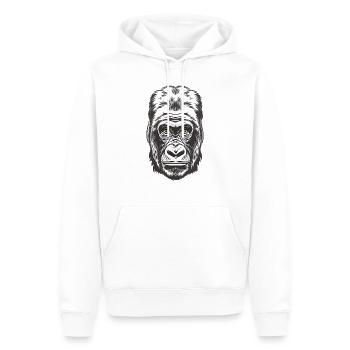 gorille - Sweat à capuche Premium bio Homme - blanc - Devant - Nico (187cm)