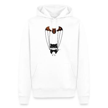 Halloween descend du ciel - humour de chat - Sweat à capuche Premium bio Homme - blanc - Devant - Nico (187cm)