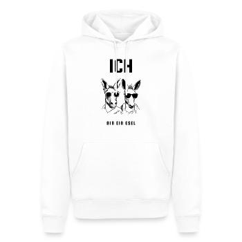 Ich bin ein Esel - Männer Premium Bio Hoodie - Weiß - Vorne - Nico (187cm)
