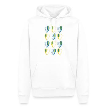 Imprimé numéro15. - Sweat à capuche Premium bio Homme - blanc - Devant - Nico (187cm)