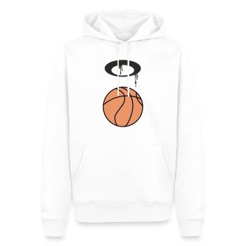 Ballon de basket 5 0 Plan de travail 1 - Sweat à capuche Premium bio Homme - blanc - Devant - Nico (187cm)