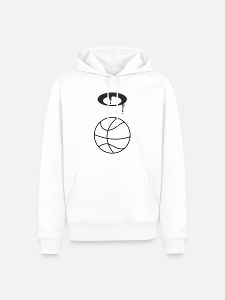 Basket-ball 5 0 07 - Sweat à capuche Premium bio Homme - blanc