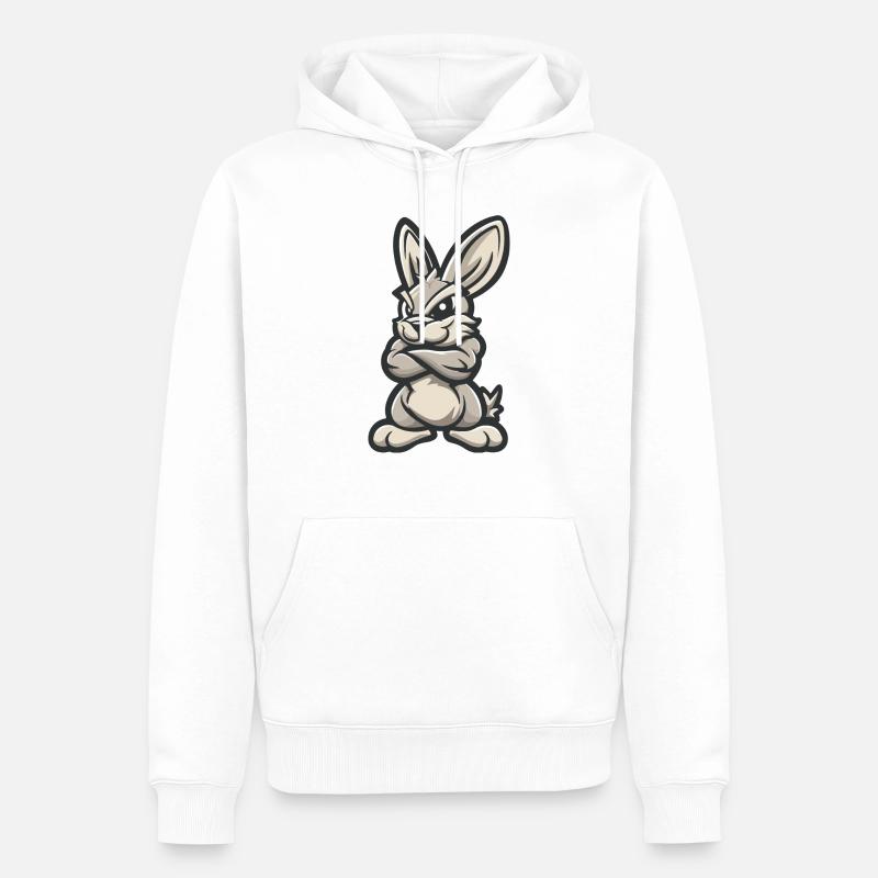 Hase Rabbit Comic - Männer Premium Bio Hoodie - Weiß