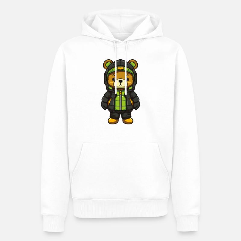 bär comic - Männer Premium Bio Hoodie - Weiß
