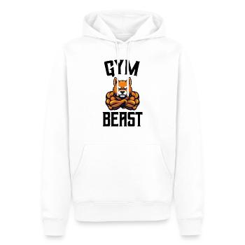 Chien Gym Bête - Sweat à capuche Premium bio Homme - blanc - Devant - Nico (187cm)