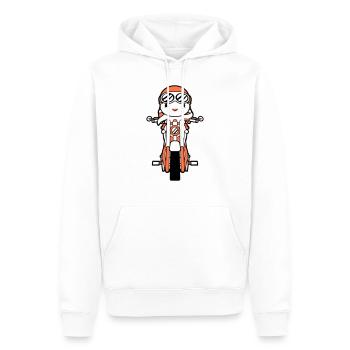 oiseau moto conduite motard motocycliste hobby - Sweat à capuche Premium bio Homme - blanc - Devant - Nico (187cm)