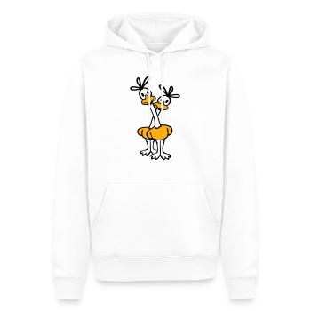 2 Road Runner Couple Coucou Oiseau Long Cou - Sweat à capuche Premium bio Homme - blanc - Devant - Nico (187cm)