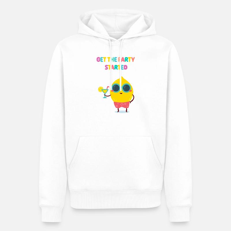 Funny Lemon - Party Zitrone - Geschenkidee - Männer Premium Bio Hoodie - Weiß