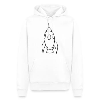 Rocket - Men’s Premium Organic Hoodie - white - Front - Nico (187cm)