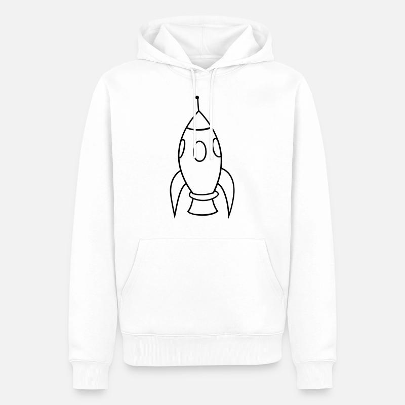 Fusée - Sweat à capuche Premium bio Homme - blanc