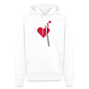 Échelle à la fenêtre - Fensterln / window heart (3c) - Sweat à capuche Premium bio Homme - blanc - Devant - Nico (187cm)